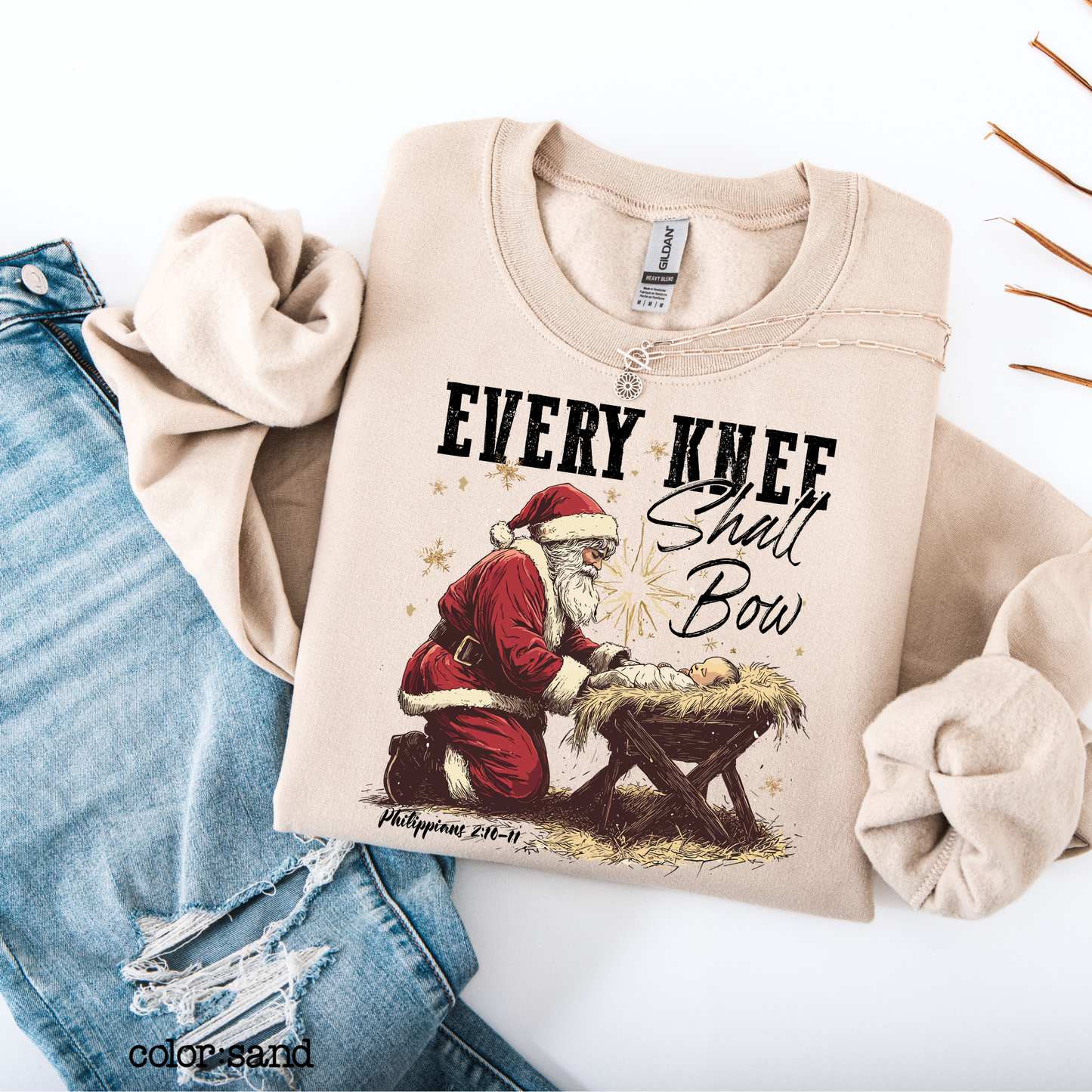 Every Knee Shall Bow | Christian Christmas Sweatshirt