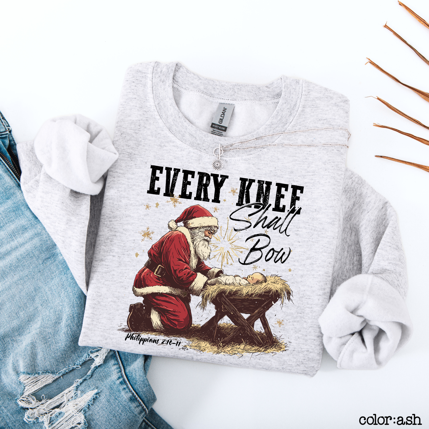 Every Knee Shall Bow | Christian Christmas Sweatshirt