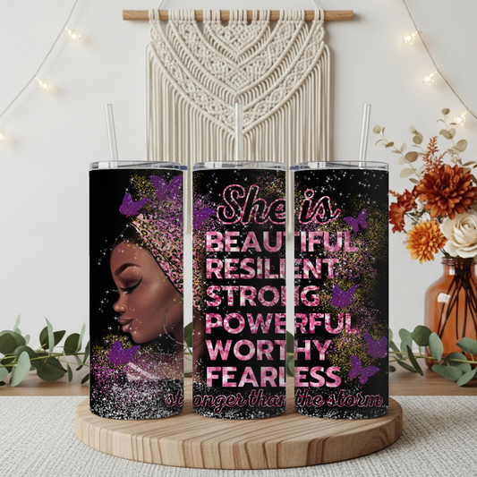 Empowering Black Woman Tumbler — Bold, Beautiful & Made for Her