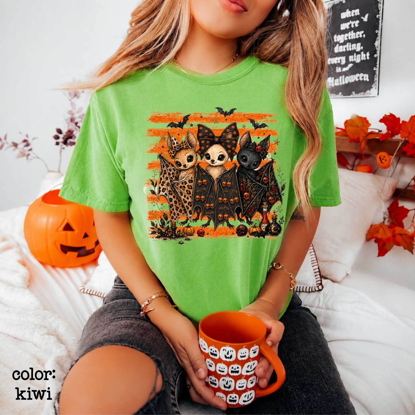 Spooky Season Bat Shirt Retro Halloween Graphic Tee