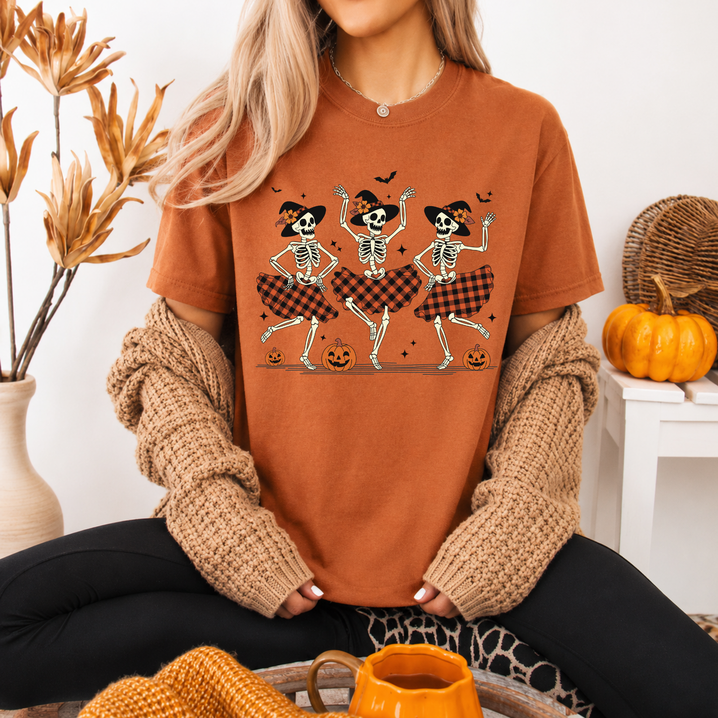 Retro Dancing Skeleton Halloween Shirt