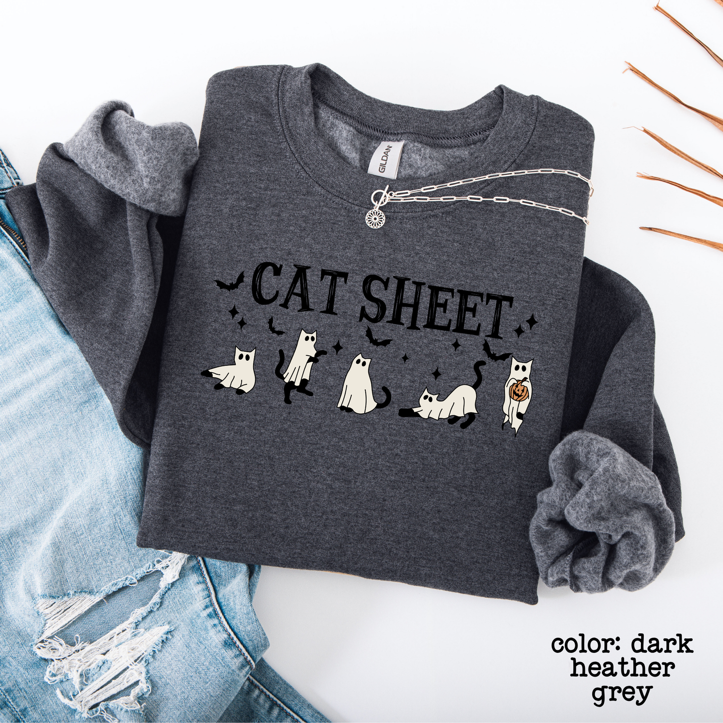 Funny Ghost Cat Halloween Sweatshirt