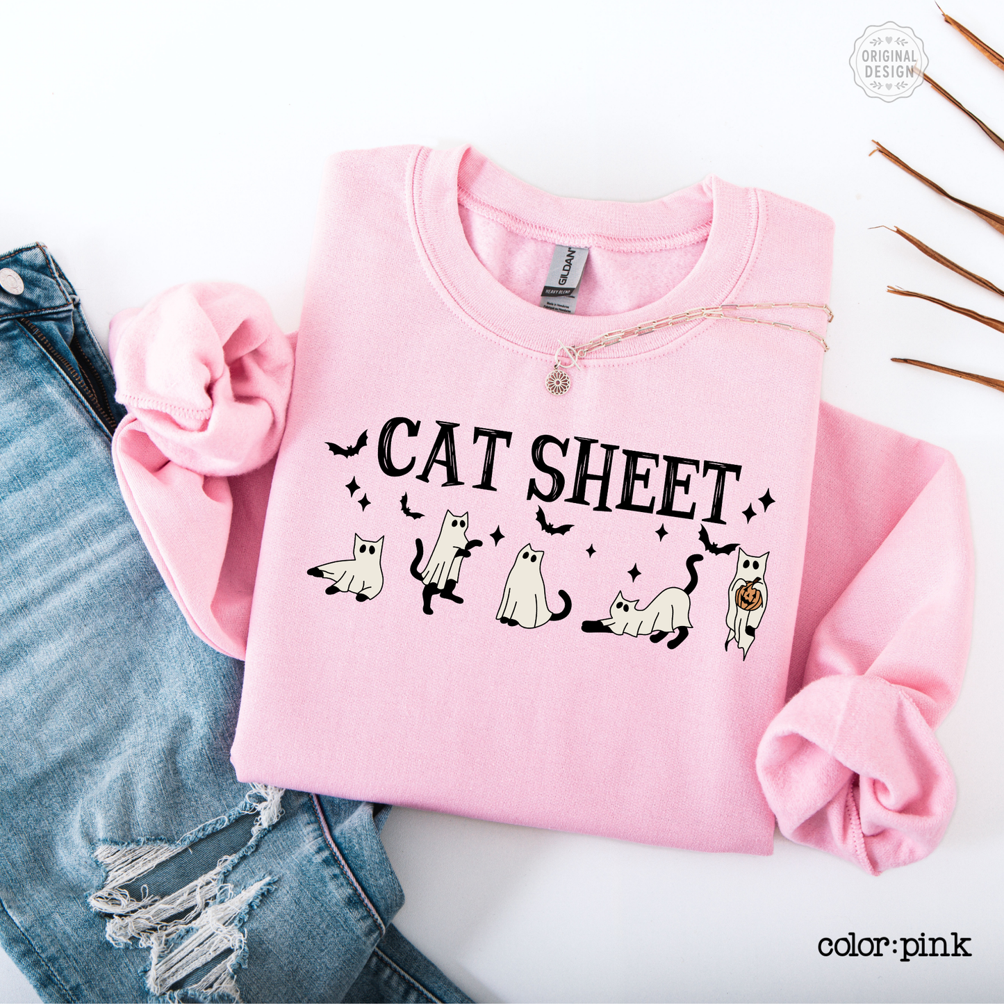 Funny Ghost Cat Halloween Sweatshirt
