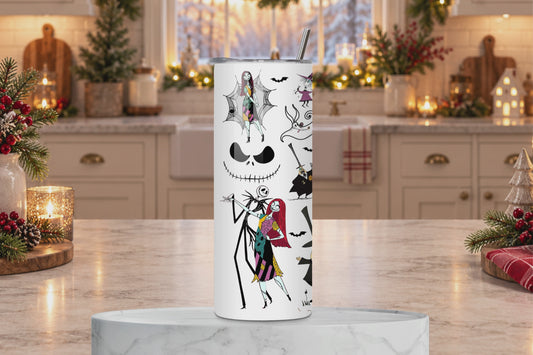 Creepy Christmas Tumbler, Halloween Spooky Holiday Gift
